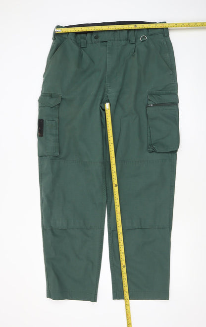 Mens UK Size M Tailored Image Regular Fit Cargo Green Trousers
