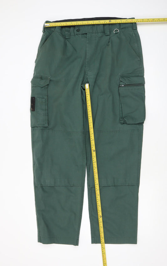 Mens UK Size M Tailored Image Regular Fit Cargo Green Trousers