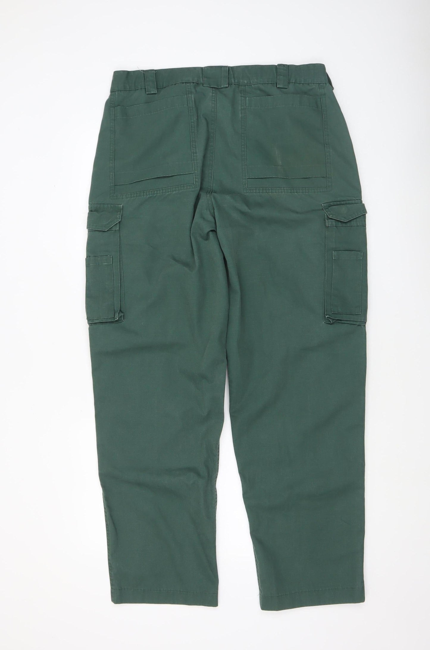 Mens UK Size M Tailored Image Regular Fit Cargo Green Trousers