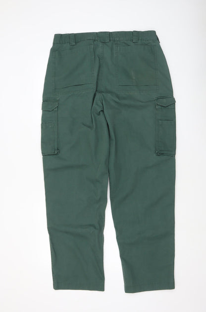 Mens UK Size M Tailored Image Regular Fit Cargo Green Trousers