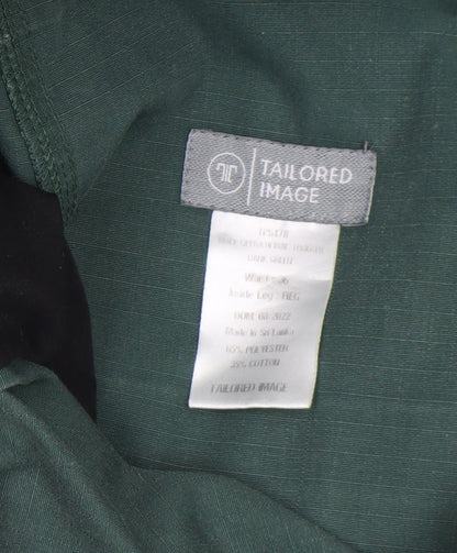Mens UK Size M Tailored Image Regular Fit Cargo Green Trousers