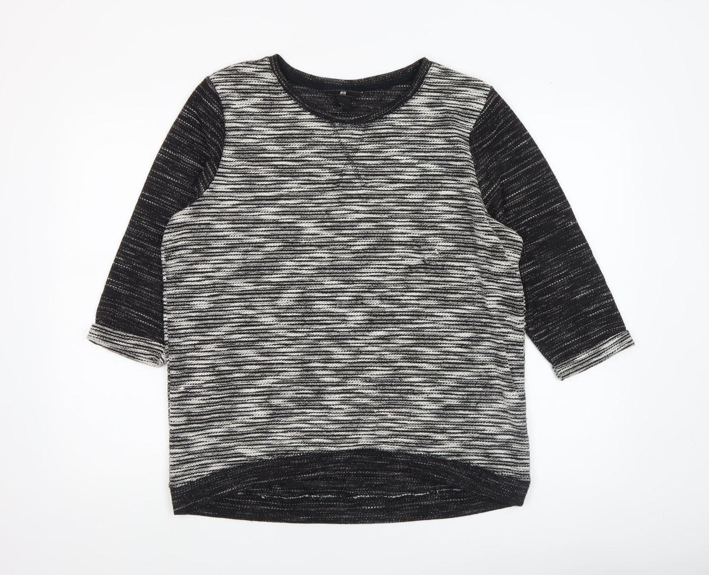 Womens UK Size 12 H&M Black Basic T-Shirt