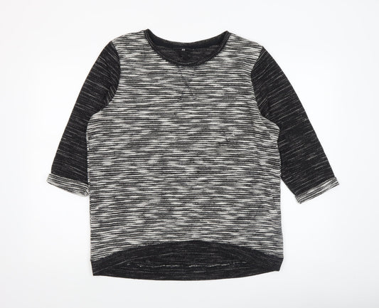 Womens UK Size 12 H&M Black Basic T-Shirt