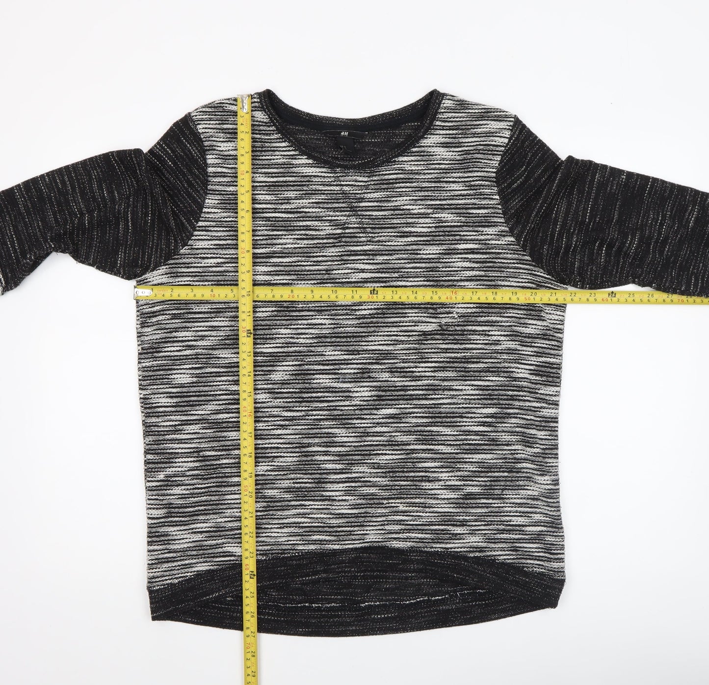 Womens UK Size 12 H&M Black Basic T-Shirt