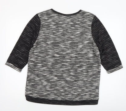 Womens UK Size 12 H&M Black Basic T-Shirt