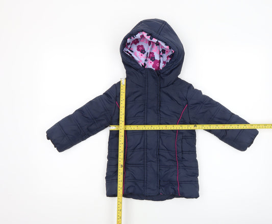 Girls UK Size 2 Years Hatley Blue Puffer Jacket