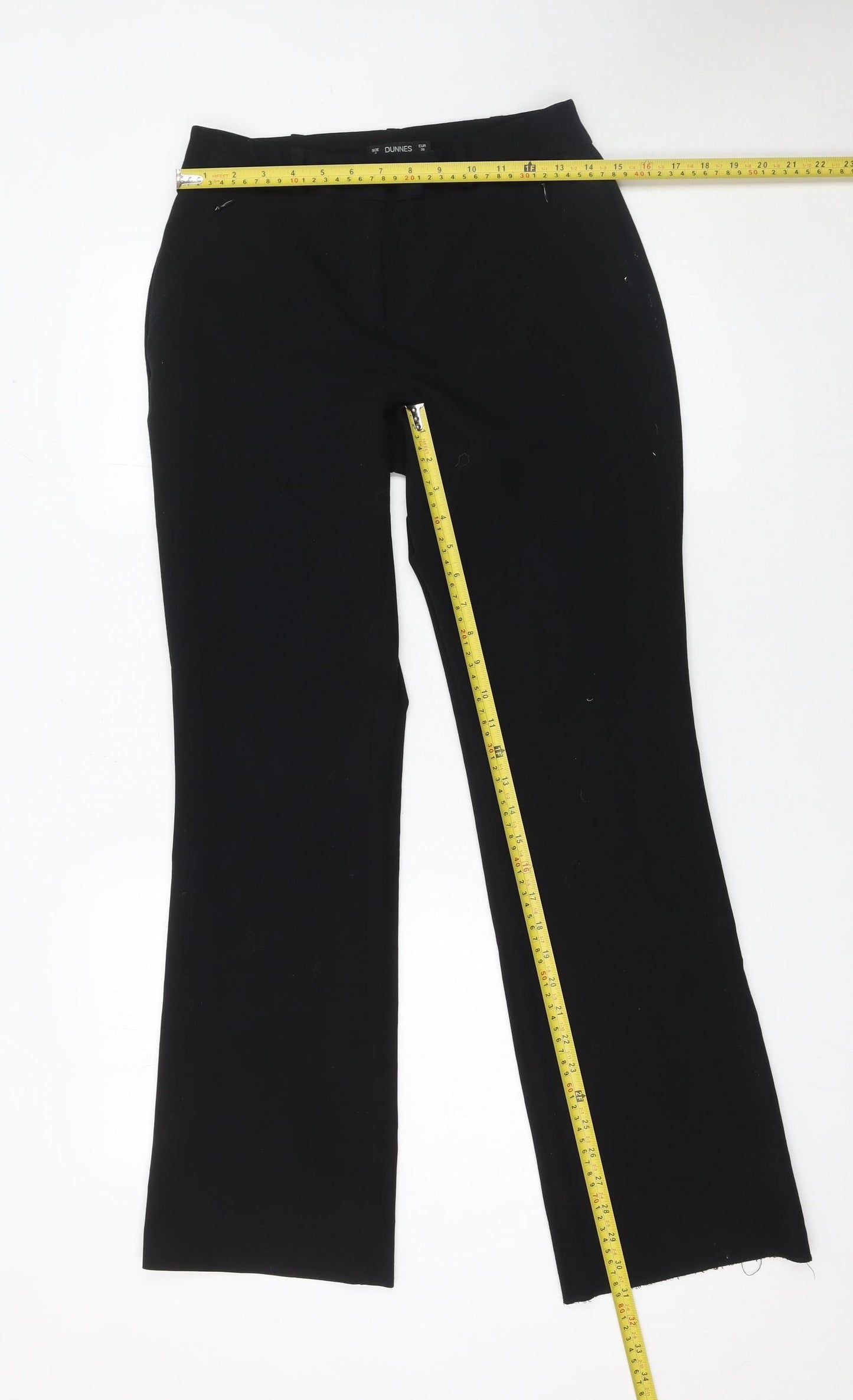 Womens UK Size 8 Dunnes Regular Fit Dress Pants Black Trousers
