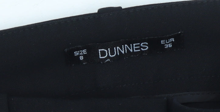 Womens UK Size 8 Dunnes Regular Fit Dress Pants Black Trousers
