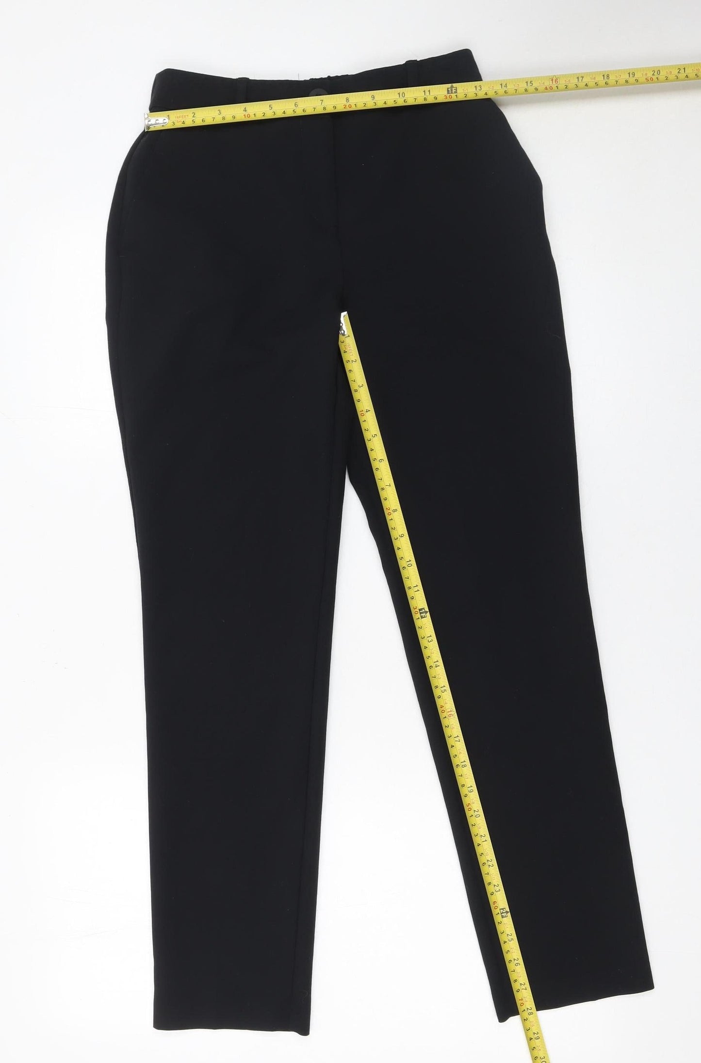 Womens UK Size 8 Dunnes Regular Fit Business Casual Workwear Black Trousers