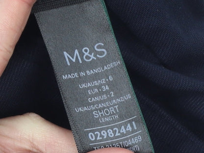 Womens UK Size 6 Marks and Spencer Slim Fit Business Casual Workwear Blue Trouse
