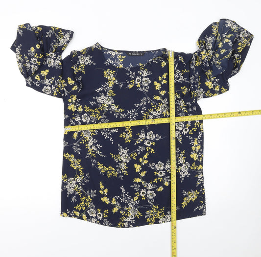 Womens UK Size 10 Dunnes Blue Tunic Blouse