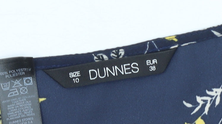 Womens UK Size 10 Dunnes Blue Tunic Blouse