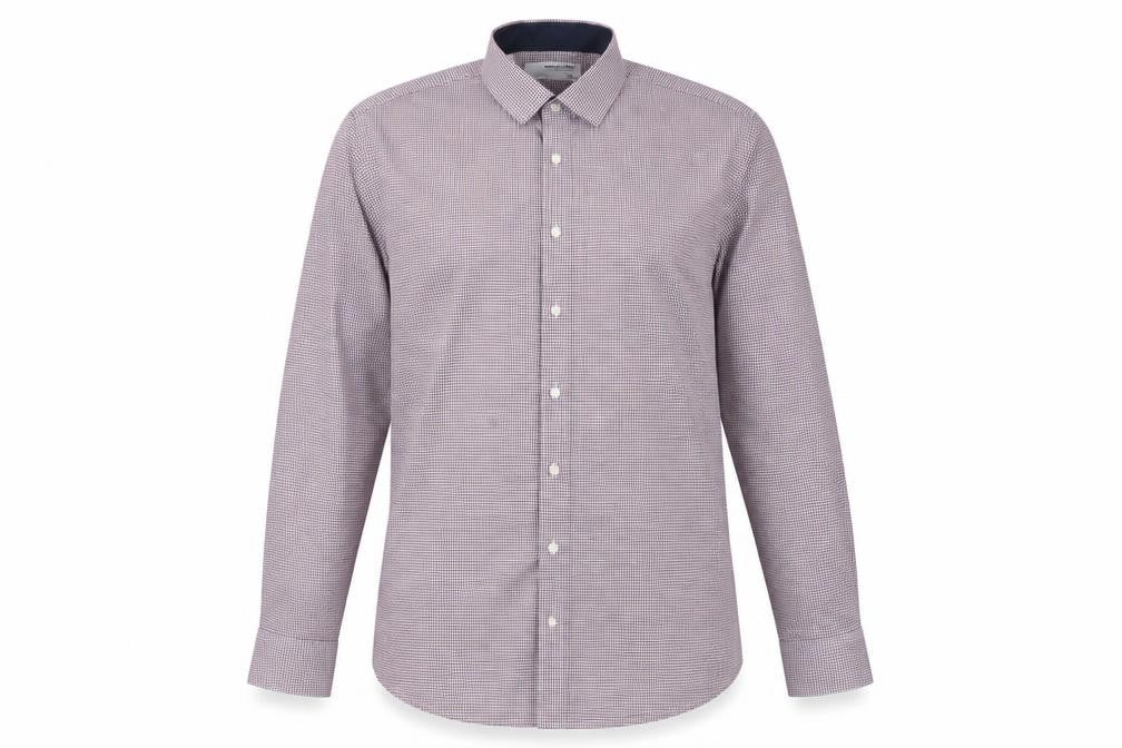 SELECTED HOMME Men's Multicoloured Slim Fit Check Button-Up Shirt Size 17.5 Long Sleeve