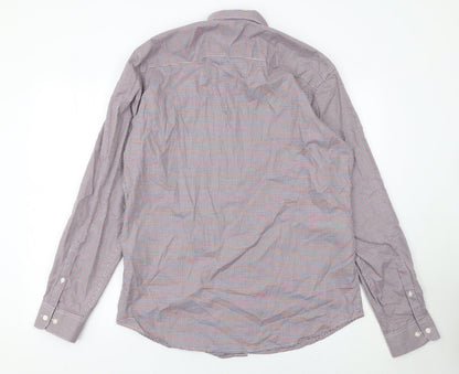 SELECTED HOMME Men's Multicoloured Slim Fit Check Button-Up Shirt Size 17.5 Long Sleeve