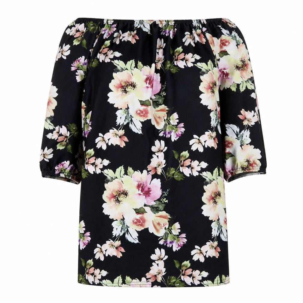 Womens UK Size 16 Boohoo Black Tunic Blouse