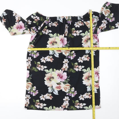Womens UK Size 16 Boohoo Black Tunic Blouse