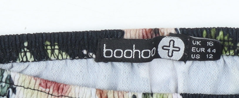 Womens UK Size 16 Boohoo Black Tunic Blouse