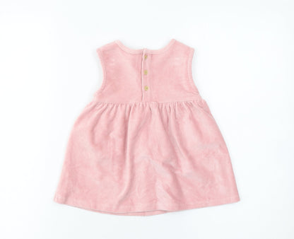 Dunnes Stores Girls Pink Corduroy Sleeveless A-Line Dress 6-9 Months