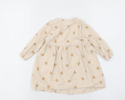 Rabbit Bear Beige Corduroy Shirt Dress 12 Months Unisex Baby Long Sleeve