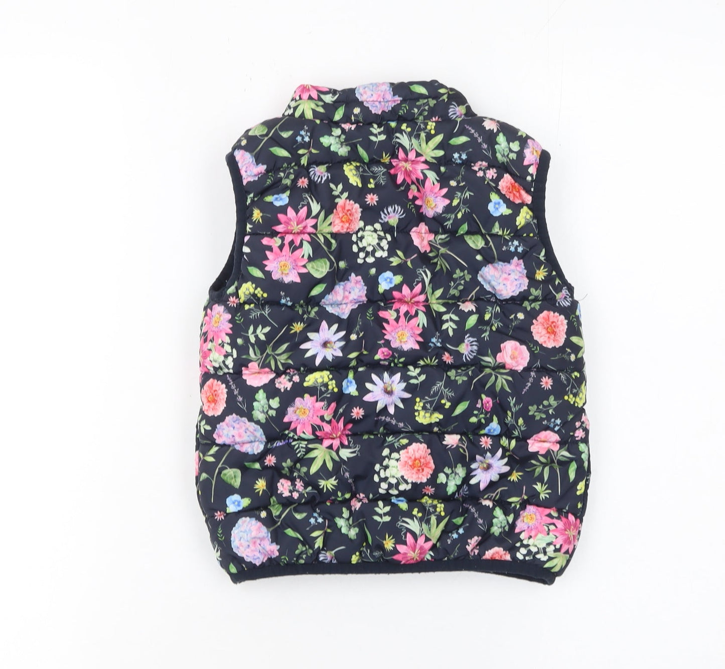 Name It Girls Multicoloured Floral Puffer Waistcoat Gilet 2 Years