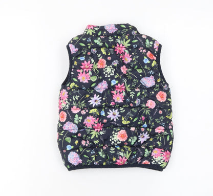 Name It Girls Multicoloured Floral Puffer Waistcoat Gilet 2 Years