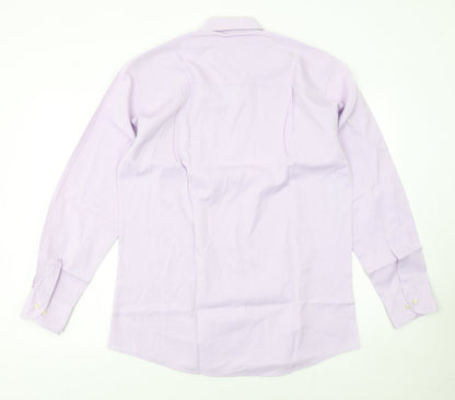 Benetti Men's Purple Striped Long Sleeve Cotton Blend Button-Up Shirt Size 16