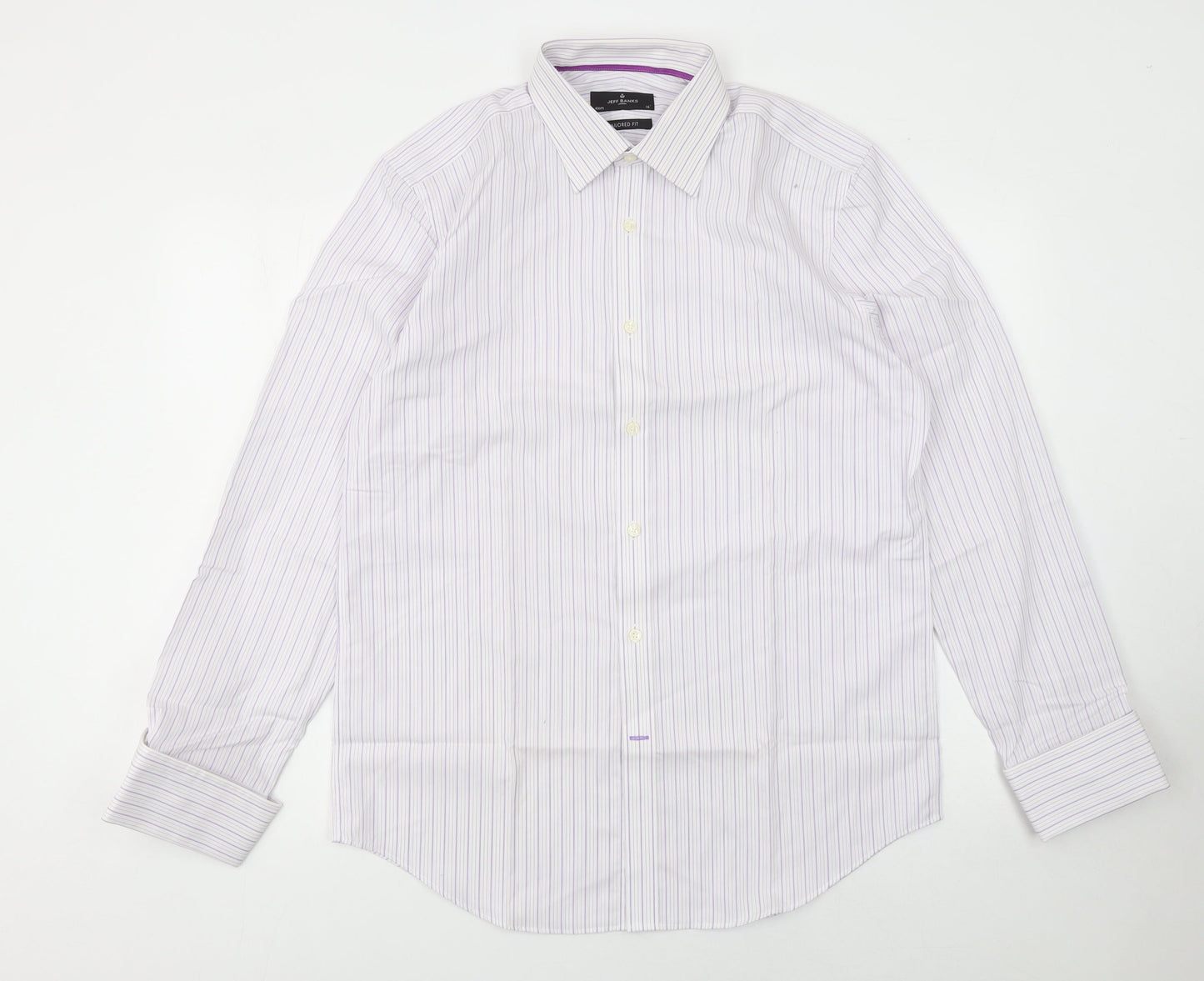 Mens UK Collar Size 16 Jeff Banks Smart White  Dress Shirt