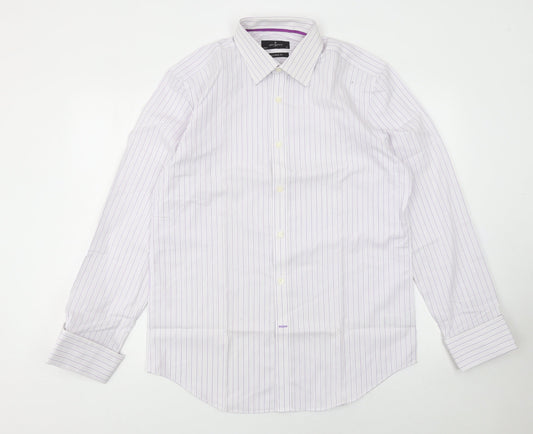 Mens UK Collar Size 16 Jeff Banks Smart White  Dress Shirt