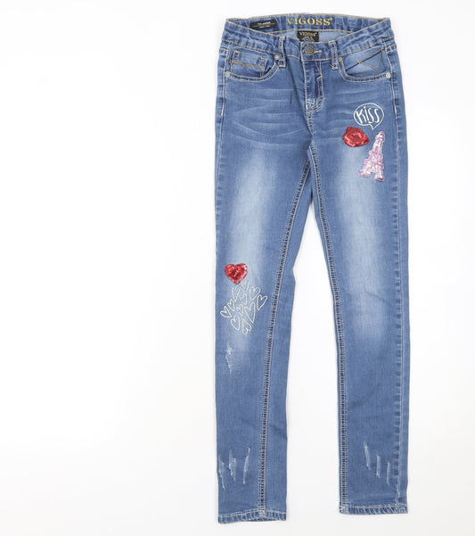 Teenss UK Size 10 VIGOSS Slim Fit Skinny Blue Jeans