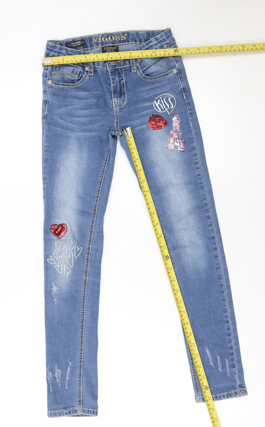 Teenss UK Size 10 VIGOSS Slim Fit Skinny Blue Jeans