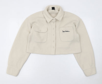 Womens UK Size S Urban Outfitters Beige Bomber Jacket