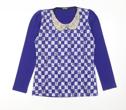 Womens UK Size L Benter Blue Classic Blouse