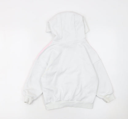 Girls UK Size 5-6 Years adidas White Pullover Hoodie