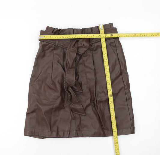 Womens UK Size 8 New Look Straight & Pencil Faux Leather Skirt
