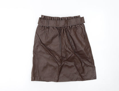 Womens UK Size 8 New Look Straight & Pencil Faux Leather Skirt