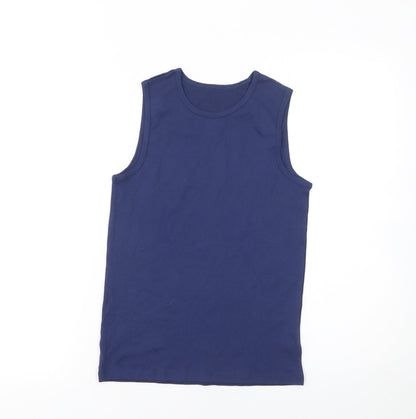 Boys UK Size 11-12 Years Marks and Spencer Blue Basic Tank
