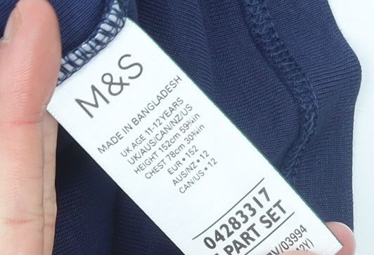 Boys UK Size 11-12 Years Marks and Spencer Blue Basic Tank