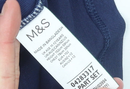 Boys UK Size 11-12 Years Marks and Spencer Blue Basic Tank