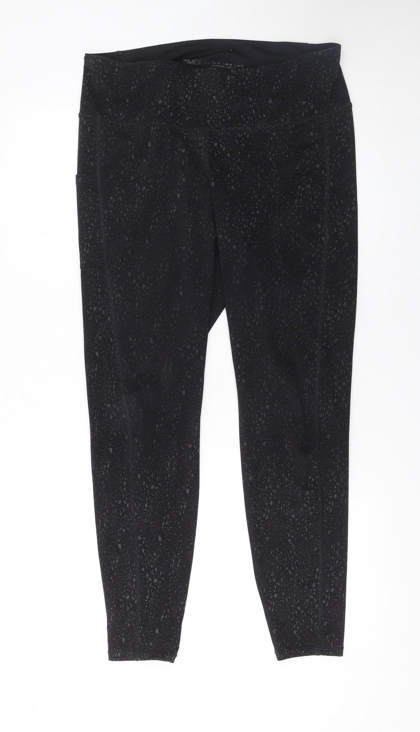 Womens UK Size XL H&M Slim Fit Cropped Black Leggings