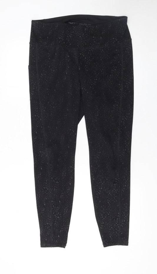Womens UK Size XL H&M Slim Fit Cropped Black Leggings
