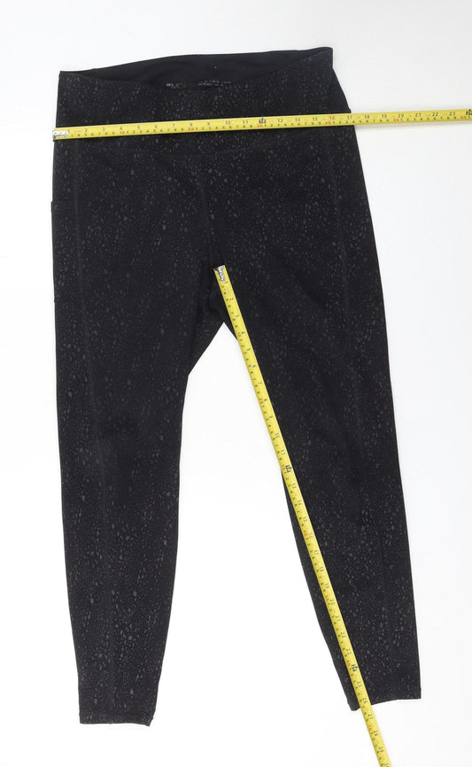 Womens UK Size XL H&M Slim Fit Cropped Black Leggings