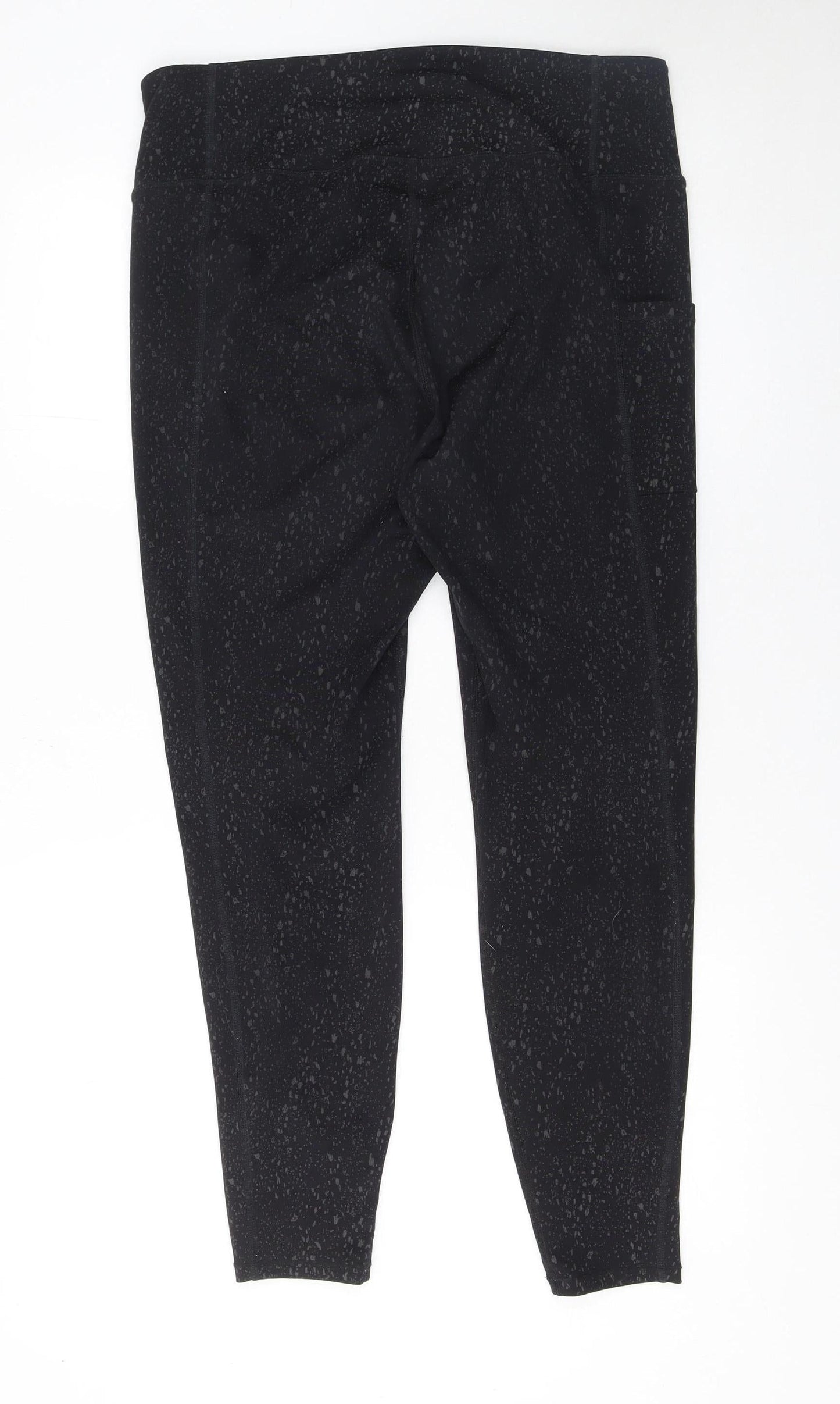 Womens UK Size XL H&M Slim Fit Cropped Black Leggings