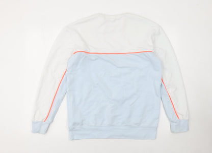 adidas Boys Blue & White Colourblock Crew Neck Sweatshirt 13-14 Years