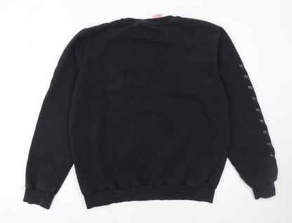 Adidas Boys Black Logo Pullover Sweatshirt XL 15-16 Years Fleece