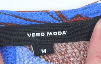 Womens UK Size M VERO MODA Blue Basic Blouse