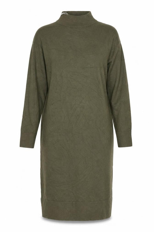 MNG Women's Green XS Knit High Neck Long Sleeve Sweater Dress