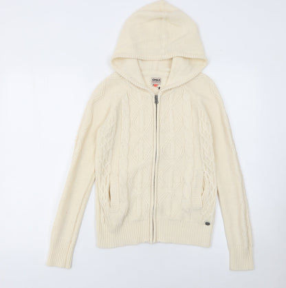 Womens UK Size M Only Ivory Full Zip Jumper