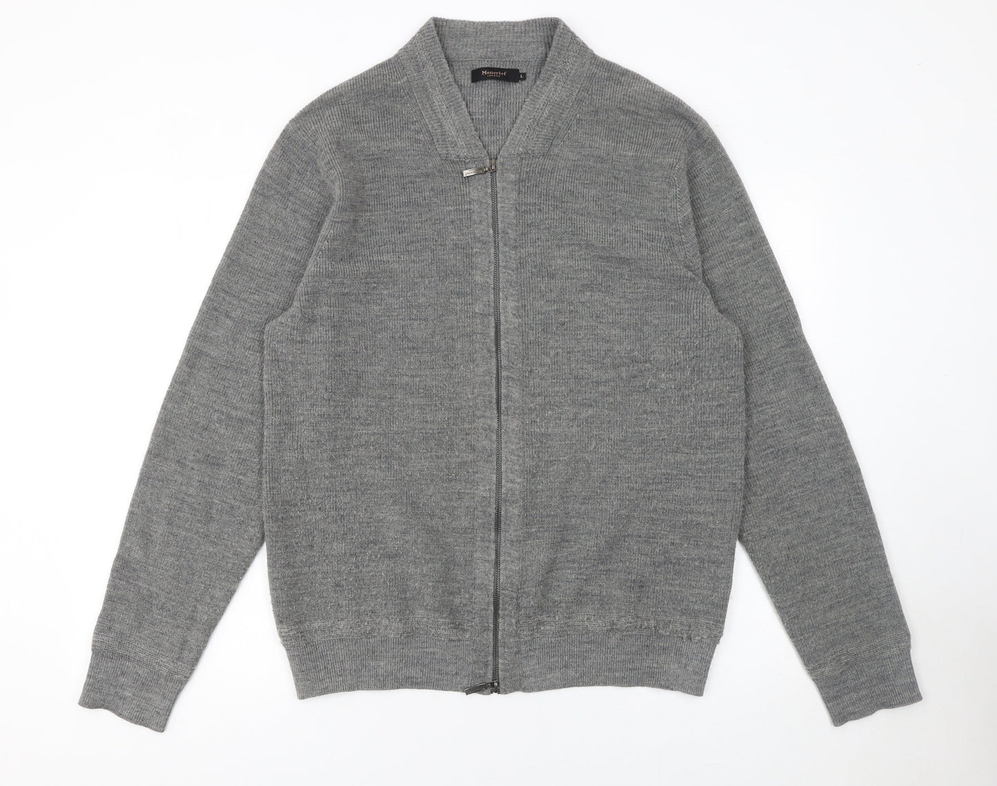 Womens UK Size L Moncrief Grey Full Zip Jumper