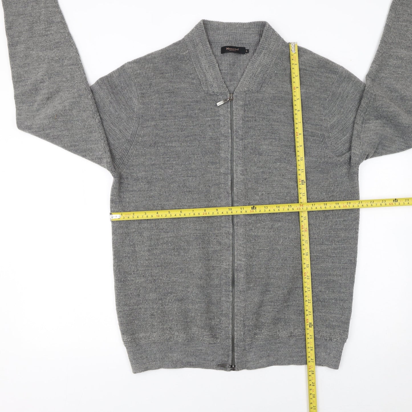 Womens UK Size L Moncrief Grey Full Zip Jumper