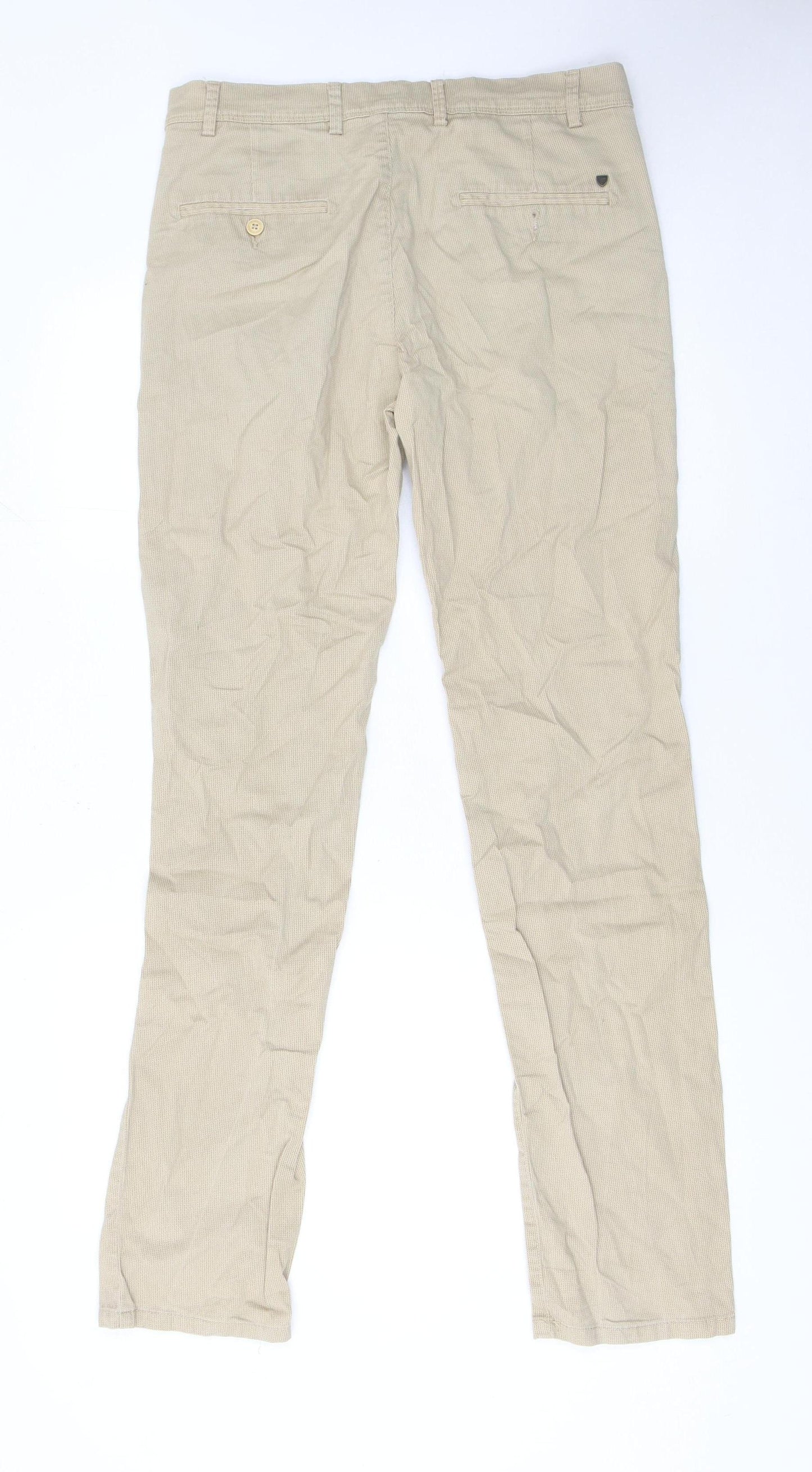 Mens UK Size M Turtle Slim Fit Chino Beige Trousers